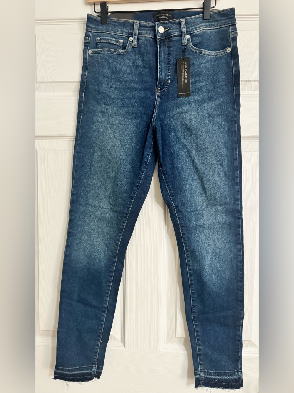NWT Banana Republic Vintage Stretch High Rise Skinny Ankle Jeans 10/30 Raw Hem
